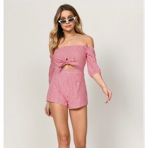 Tobi Red Gingham Romper - Never Worn